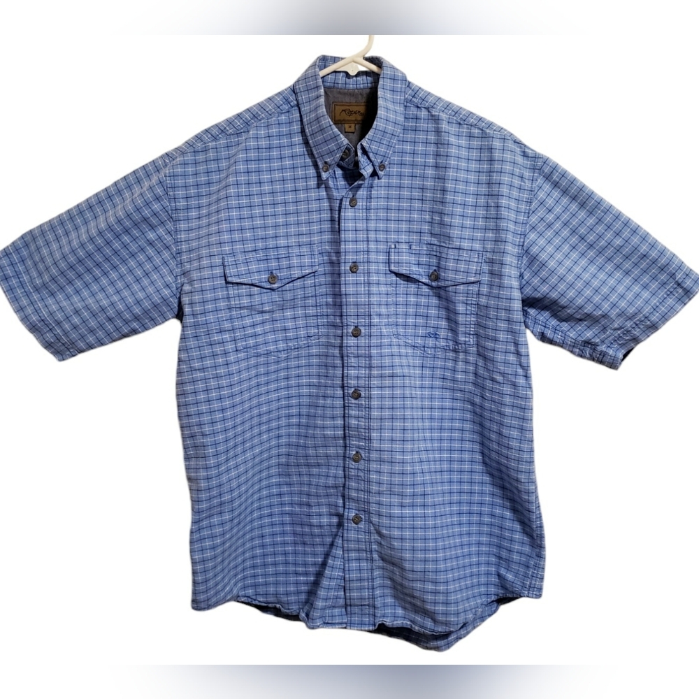 Roper Button-Up Mens M Blue Plaid Dress Shirt